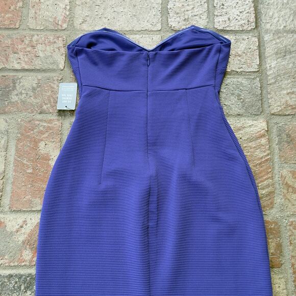 Express Strapless Blue Dress Sweetheart Midi Bodycon NWT Size S - Picture 6 of 8